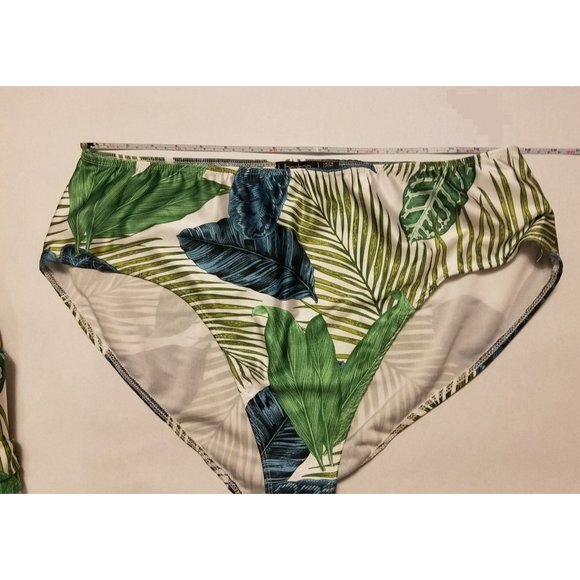Boohoo Womens swim suit 2 piece size 20 Green Palm Print bikini - Picture 11 of 12